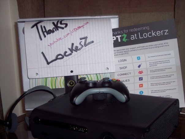 Lockerz prize Xbox 360 Elite